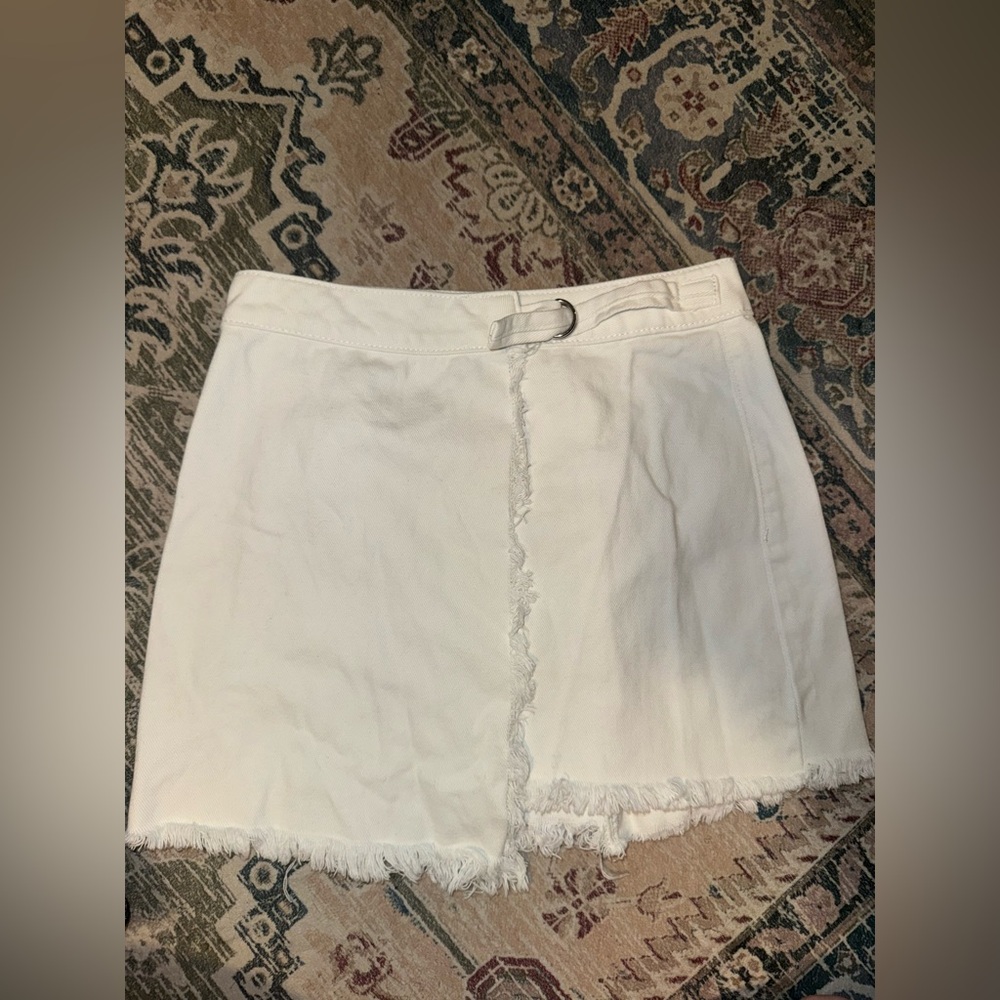 Pacsun white denim wrap skirt